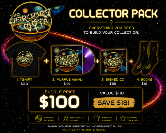 The Mercury Riots – Collector Pack (Purple Vinyl + Signed CD + T-Shirt + Socks)